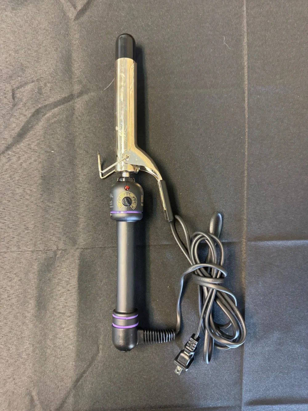 Black and gold Curling Iron with Purple Accents - Professional Hair Tool